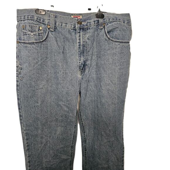 Phat Farm Jeans Men's 38x32 Regular Fit Straight Blue Denim Pants Y2K Hip Hop - Picture 2 of 10